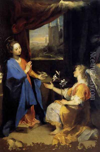 Annunciation 1582-84 Oil Painting - Federico Fiori Barocci
