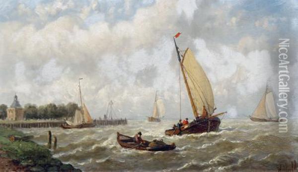 On The Zuider Zee Oil Painting - Hendrik Hulk
