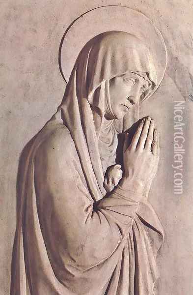 Monument to Bishop Benozzo Federighi [detail: 1] Oil Painting - Luca della Robbia