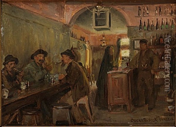 Pa Baren I Venedig Oil Painting - Gustaf-Oskar Bjoerk
