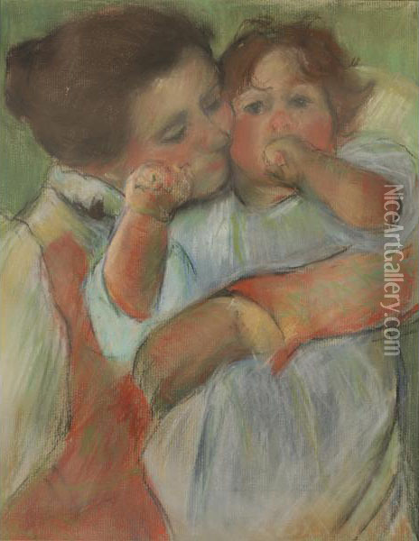 Portrait Of Mother And Child Oil Painting - Mary Cassatt
