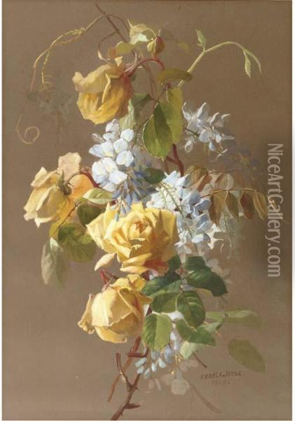 Flowering Branches Oil Painting - Maria Teresa Hegg