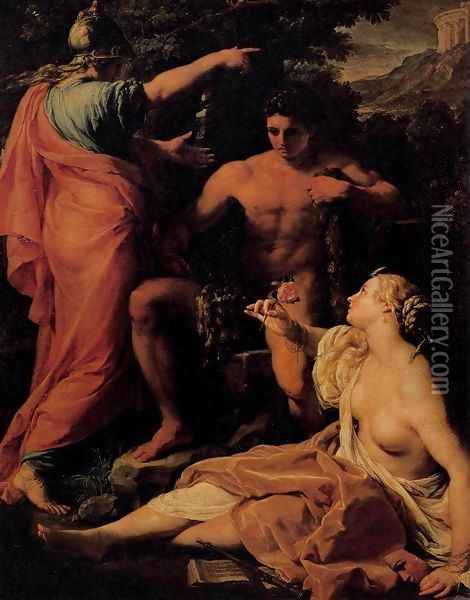 Hercules at the Crossroads Oil Painting - Pompeo Gerolamo Batoni