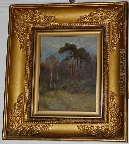 At The Edge Of A Copse Oil Painting - J. Ferry