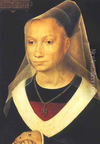 Portrait of a Woman (Sibylla Sambetha) Oil Painting - Hans Memling