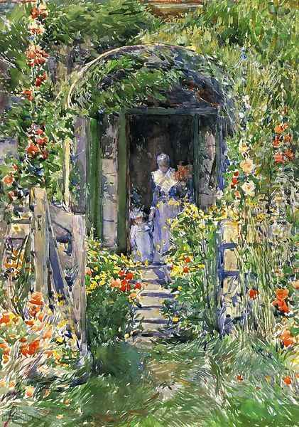 Isles of Shoals Garden Oil Painting - Frederick Childe Hassam