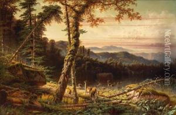 Deer Hunting Oil Painting - Henry Cleenewerck