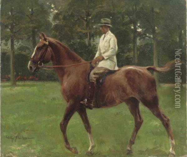 Riding In The Park Oil Painting - Willy Sluyters