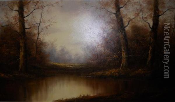 A Wooded Lanscape By A Lake Oil Painting - Emanuel de Witte