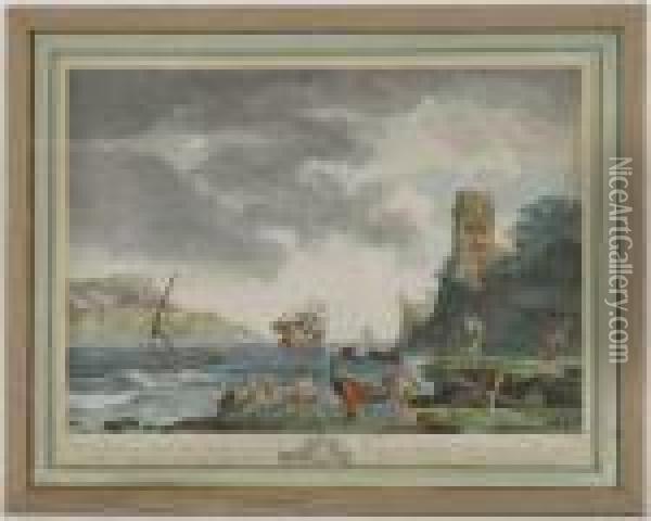 Vue De Naples Oil Painting - Claude-joseph Vernet