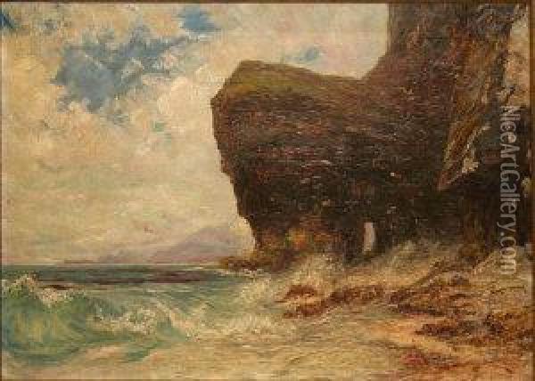 Meenawn Cliffs, Achill Oil Painting - Francis S. Walker