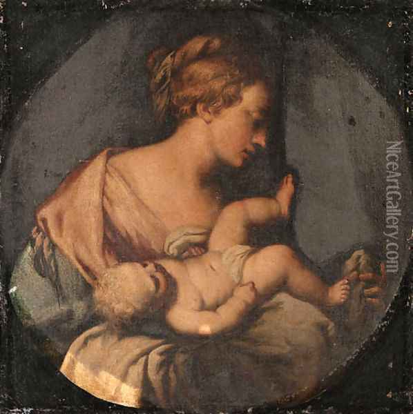 The Madonna and Child Oil Painting - Girolamo Brusaferro