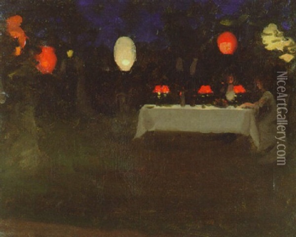 The Russian Tea Party Oil Painting - Thomas Cooper Gotch