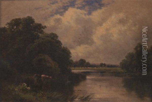 Near Bisham, On Thames Oil Painting - Henry H. Parker