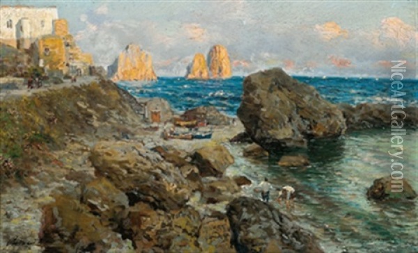 Auf Capri Oil Painting - Bernardo Hay