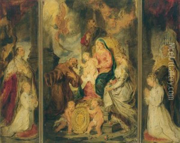Anbetung Der Heiligen Familie Oil Painting - Hans (Johann von Strasiripka) Canon