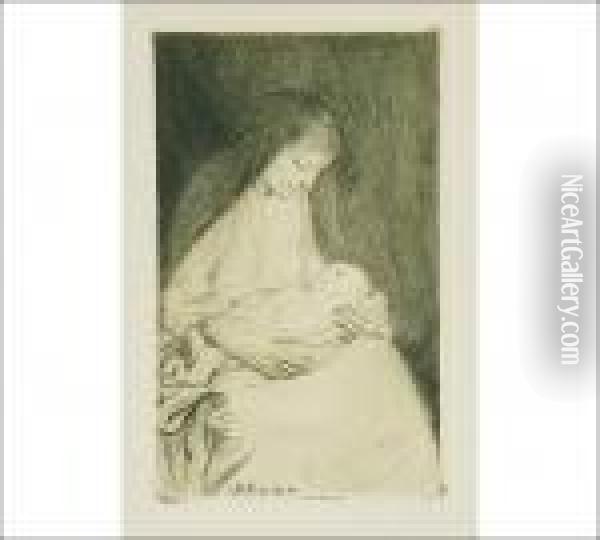 Madonna And Child Oil Painting - Albert Edelfelt