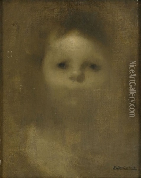 Portrait D'enfant (arsene Carriere) Oil Painting - Eugene Carriere