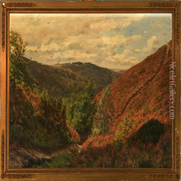 Two Landscapes Oil Painting - Carl Frydensberg
