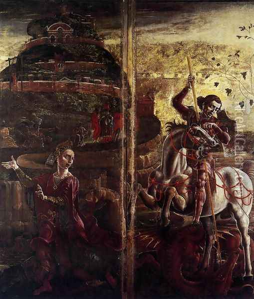 St George and the Princess 1469 Oil Painting - Cosme Tura