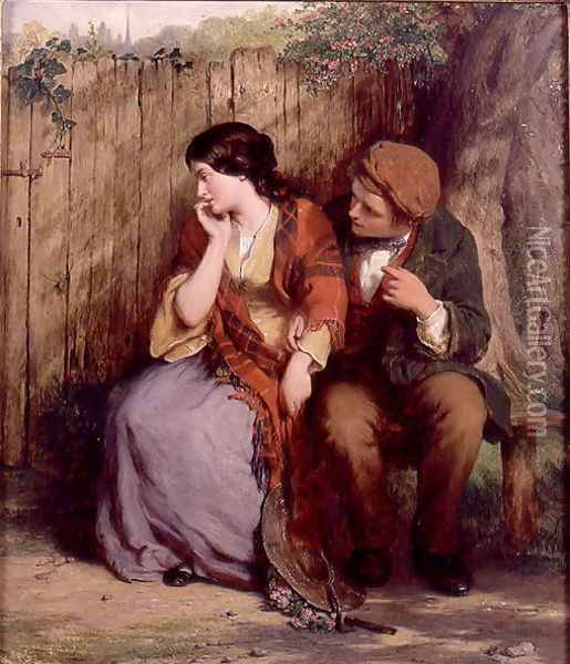 Country Courtship Oil Painting - George Smith
