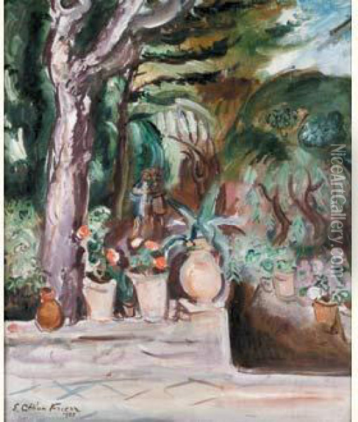 Deux Fillettes Dans Un Jardin Oil Painting - Emile-Othon Friesz