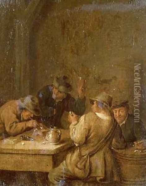 Peasants in a Tavern Oil Painting - Jan Miense Molenaer