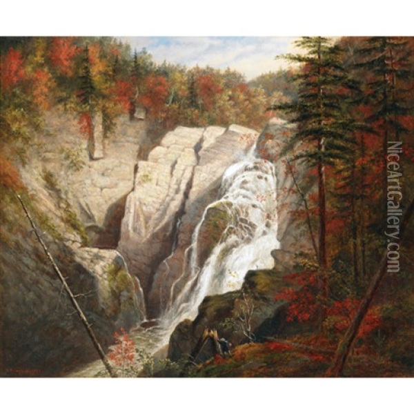 The St. Anne Falls Oil Painting - Cornelius David Krieghoff