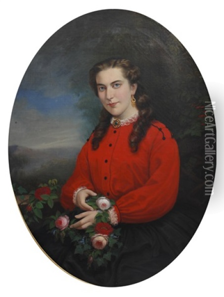 Portrait Of A Lady Oil Painting - Johannes Louis Wensel
