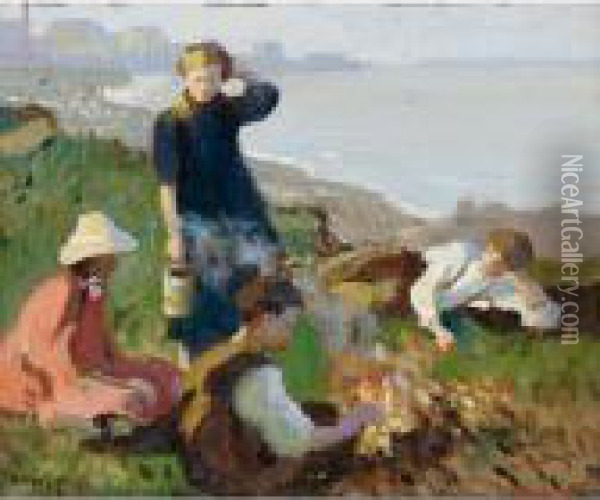 The Bonfire Oil Painting - Harvey Harold