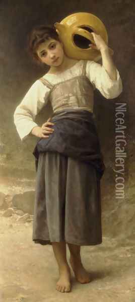 Jeune Fille Allant à la Fontaine [Young Girl Going to the Fountain] Oil Painting - William-Adolphe Bouguereau