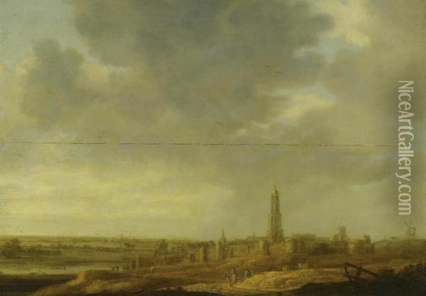 View Of Rhenen Oil Painting - Jan van Goyen