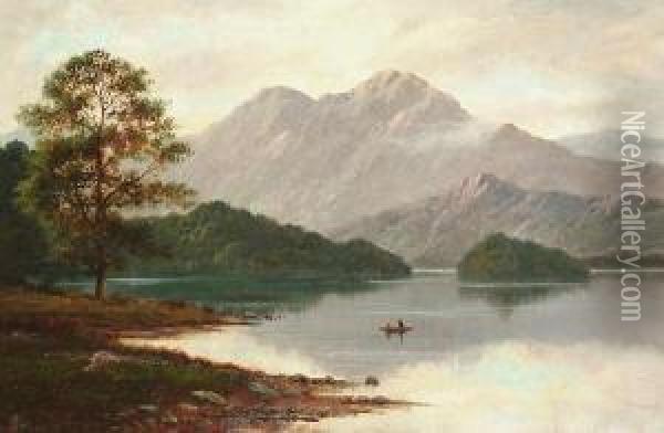 Loch Katrine 'j H Boel 1922' (lower Left) Oil Painting - John Henry Boel
