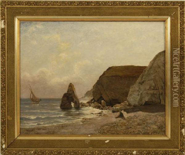 Seascape With Rocky Shore. Oil Painting - Carl Irmer