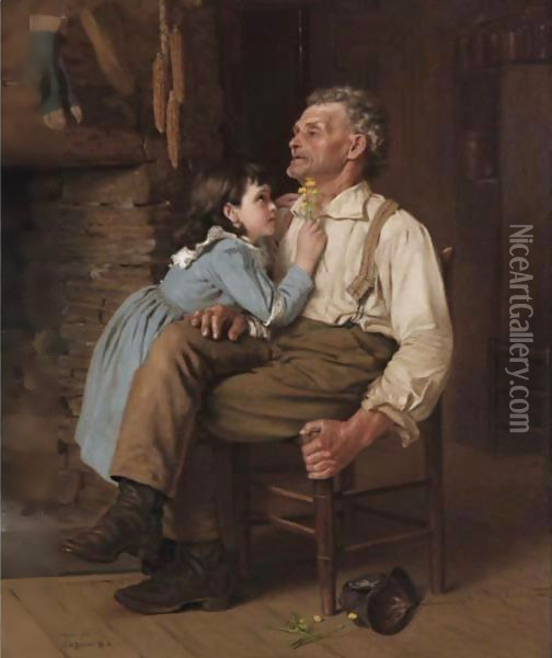 Buttercups For Grandpa Oil Painting - John George Brown