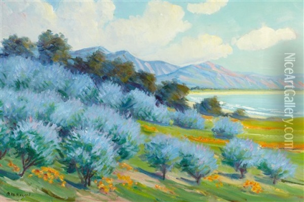Bay Of Santa Barbara, California Oil Painting - Arthur Merton Hazard