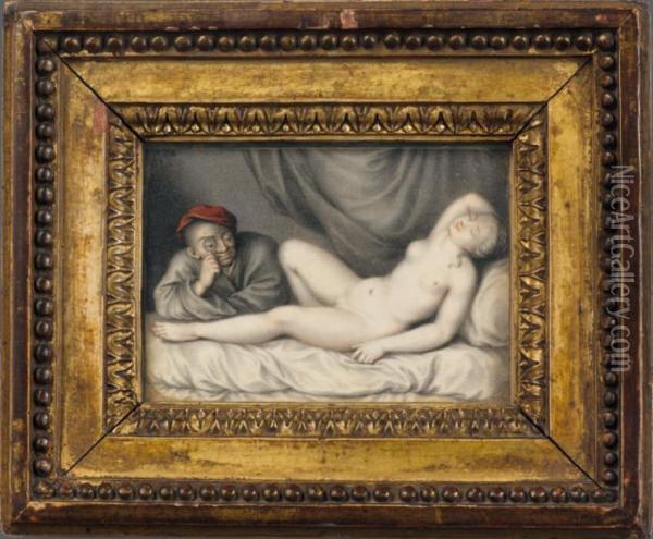 Le Sommeil De Venus Ou L'amour Endormi Oil Painting - Karl-Gustav Klingstedt