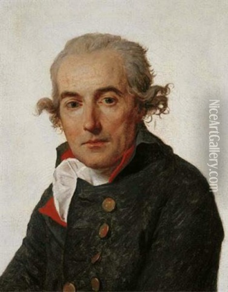 Portrait Of Francois Mellinet Oil Painting - Jacques-Louis David