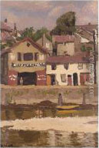 The Wharf Oil Painting - Edward Morland Lewis