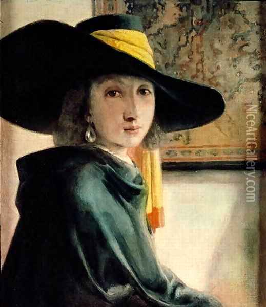 Young Girl in an Antique Costume Oil Painting - Jan Vermeer Van Delft