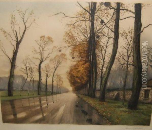 Route De Campagne Oil Painting - Henri Jourdain