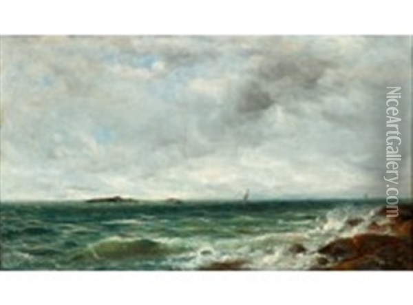 Seashore Oil Painting - Berndt Adolf Lindholm