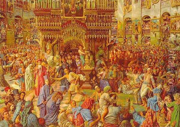 The Miracle of the Sacred Fire, Church of the Holy Sepulchre Oil Painting - William Holman Hunt