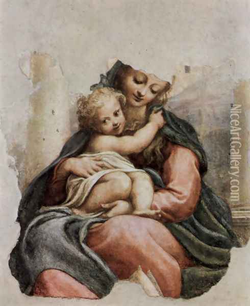 Madonna della Scala, Fragment Oil Painting - Antonio Allegri da Correggio