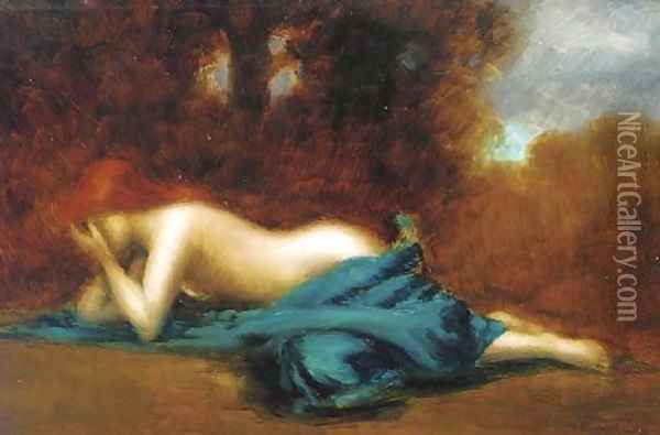 An allegory of sorrow Oil Painting - Jean-Jacques Henner