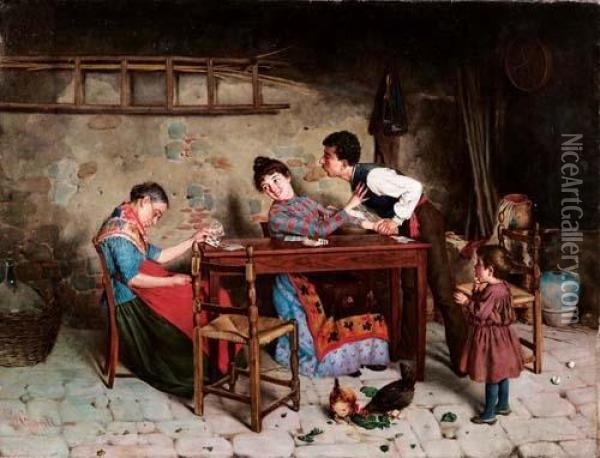 Nonna Dorme Oil Painting - Cosimo Conti