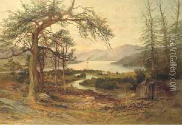 View Over The Trossachs Oil Painting - James Hall Cranstoun
