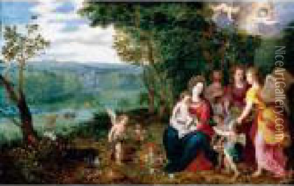 Landscape With The Rest On The Flight Into Egypt Oil Painting - Jan Brueghel the Younger