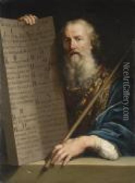 Moses Bearing The Tablets Of The Law Oil Painting - Philippe de Champaigne