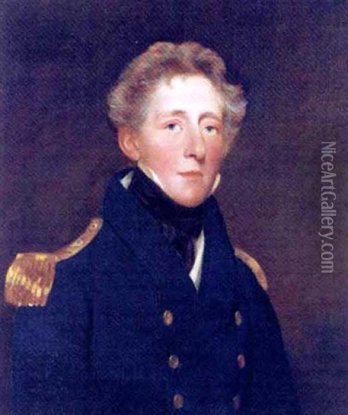 Portrait Of A Gentleman (captain Thomas Wren Carter?) Oil Painting - John Jackson